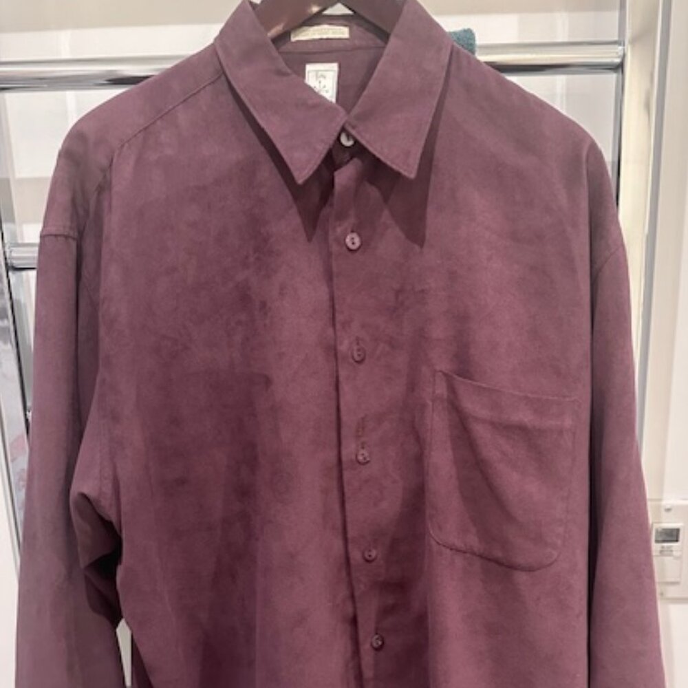 Men's Burma Bibas Suede-like Shirt.  XL.  Deep Purple (Eggplant)